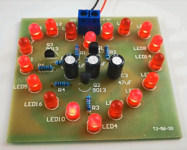 DIY Kit Heart-shaped Red LED Flashing Lamp 18pcs LED Analog Circuit Electronic Soldering Project